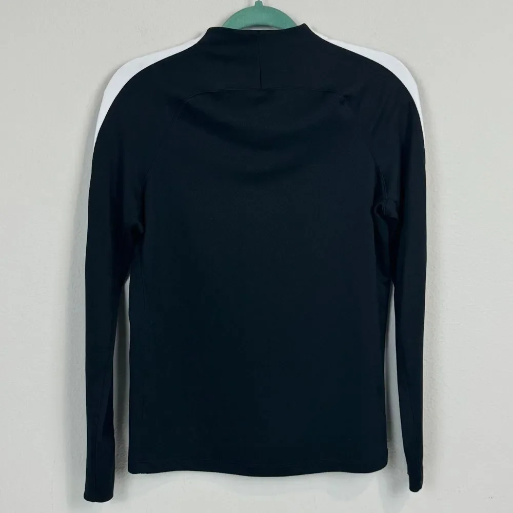 Nike Dri-fit Black Quarter Zip Pullover White Stripe M